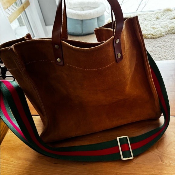 Parker Thatch Handbags - Parker Thatch Medium Mimi Suede Caramel in VGC (strap not included)